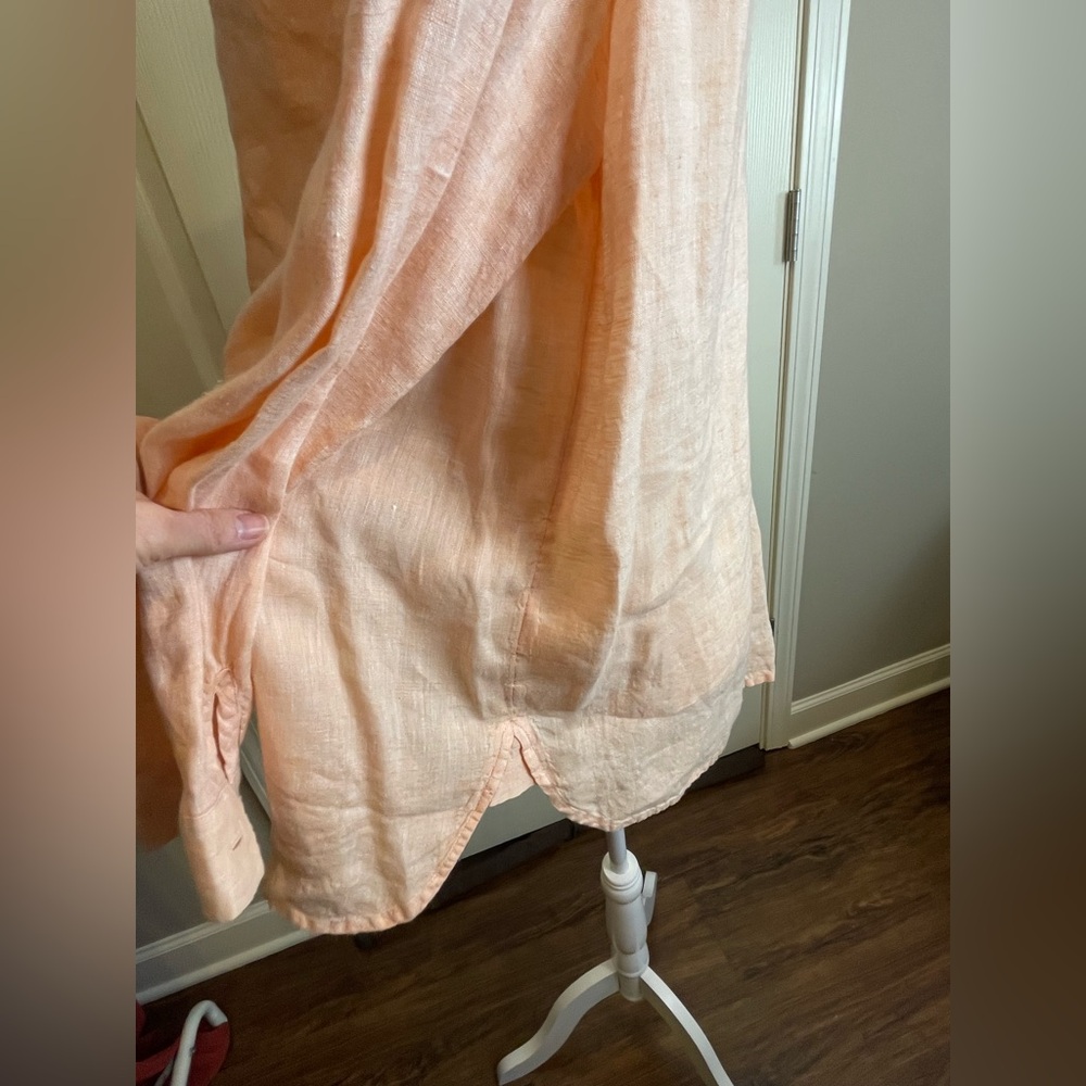 J Jill Love Linen Peach Button-Up Shirt medium - Picture 12 of 12